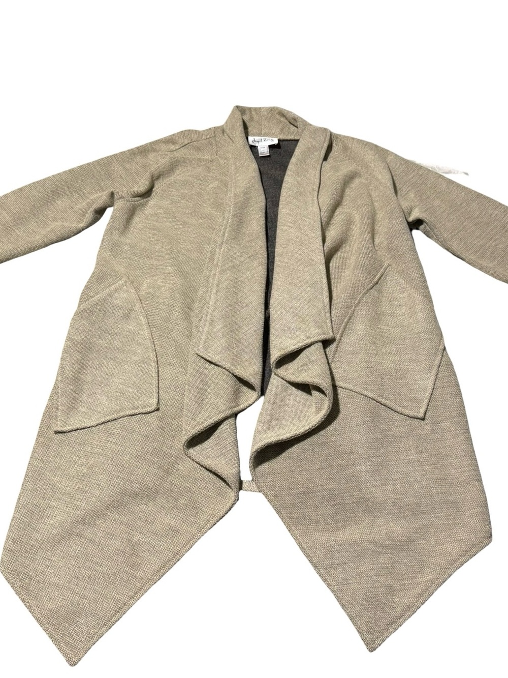 Joseph Ribkoff Taupe Open-Front Draped Cardigan